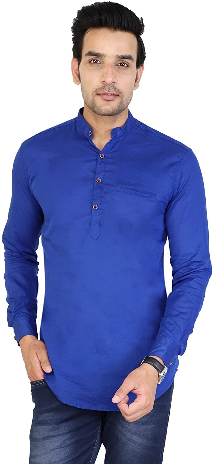 Full Sleeve Cotton Regular Fit Short Kurta