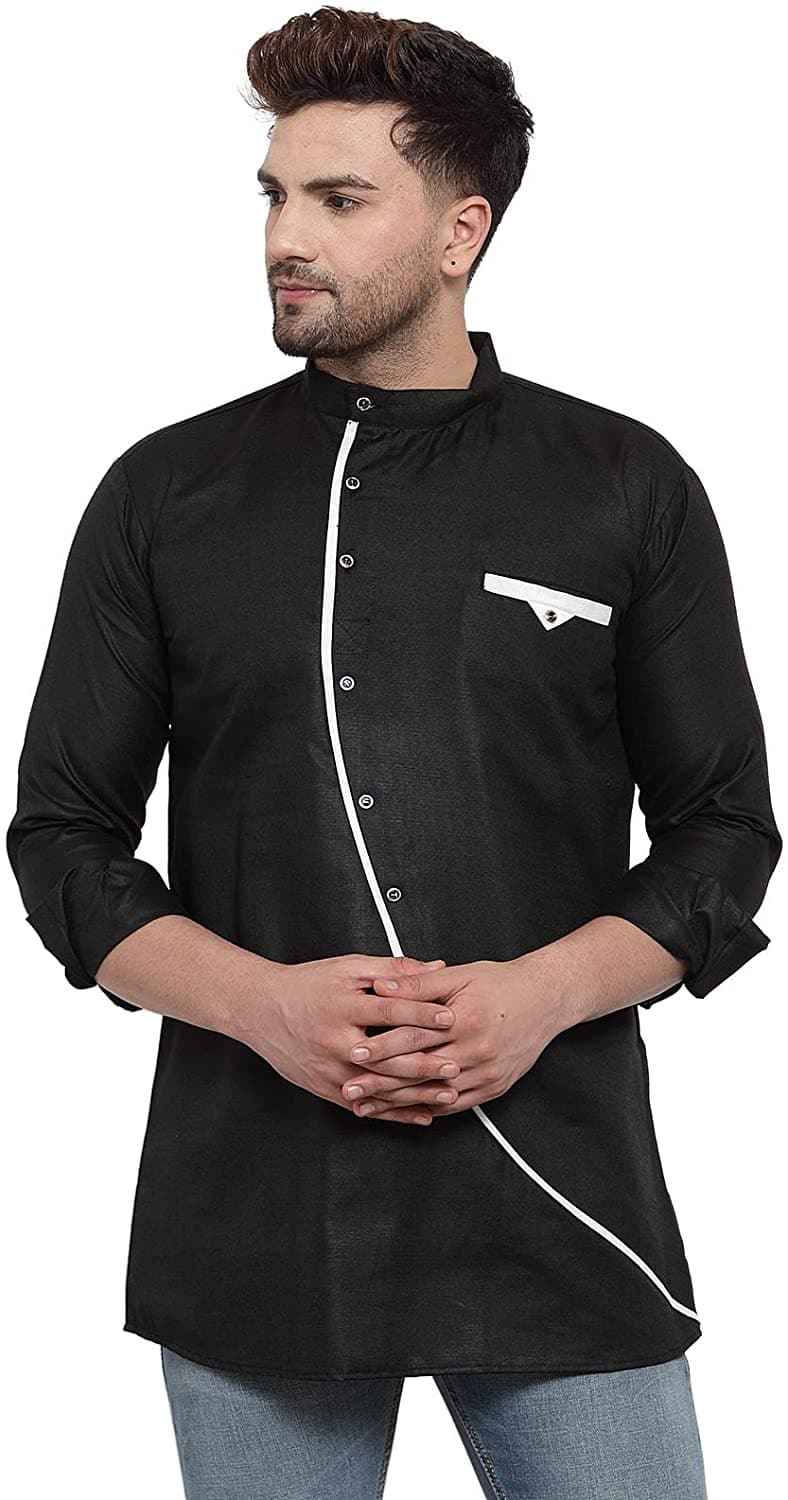 Ankle Length Collar Neck Cotton Blend Short Kurta