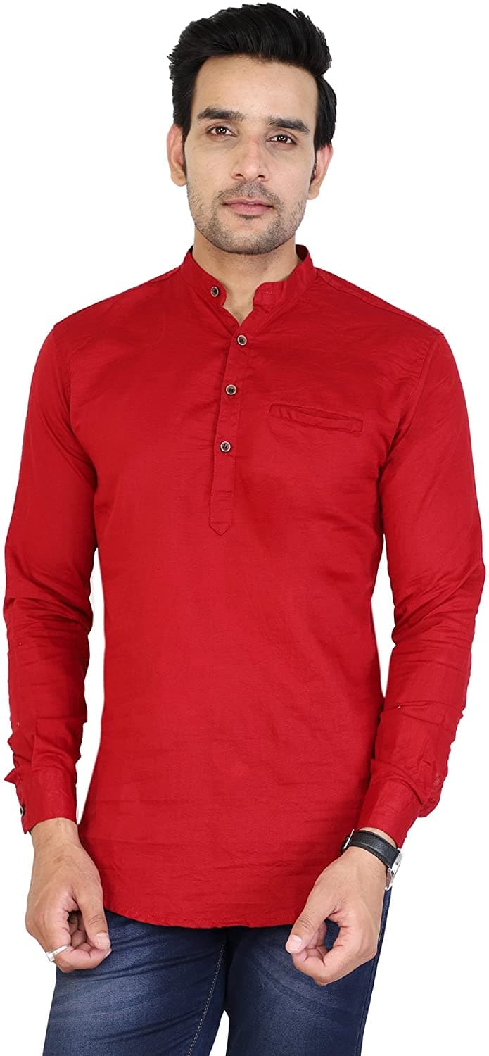 Full Sleeve Cotton Regular Fit Short Kurta