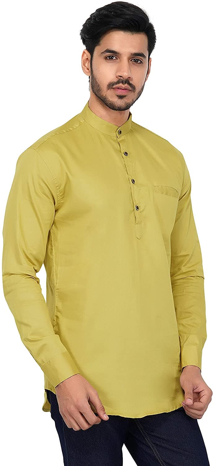 Full Sleeve Cotton Regular Fit Short Kurta