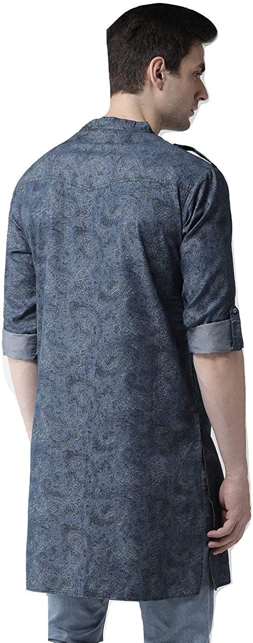 Knee Length Square Neck Cotton Pathani Kurta