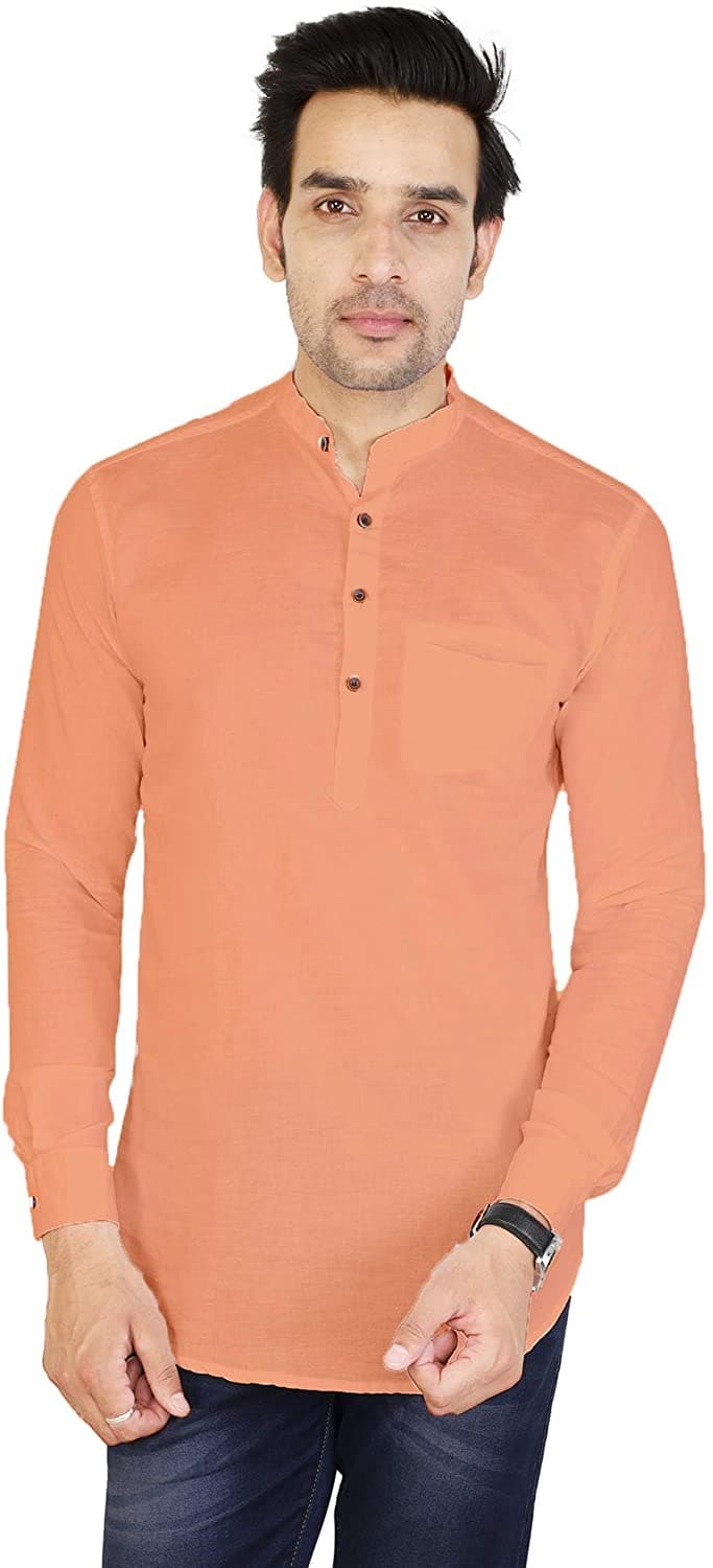 Full Sleeve Cotton Regular Fit Short Kurta