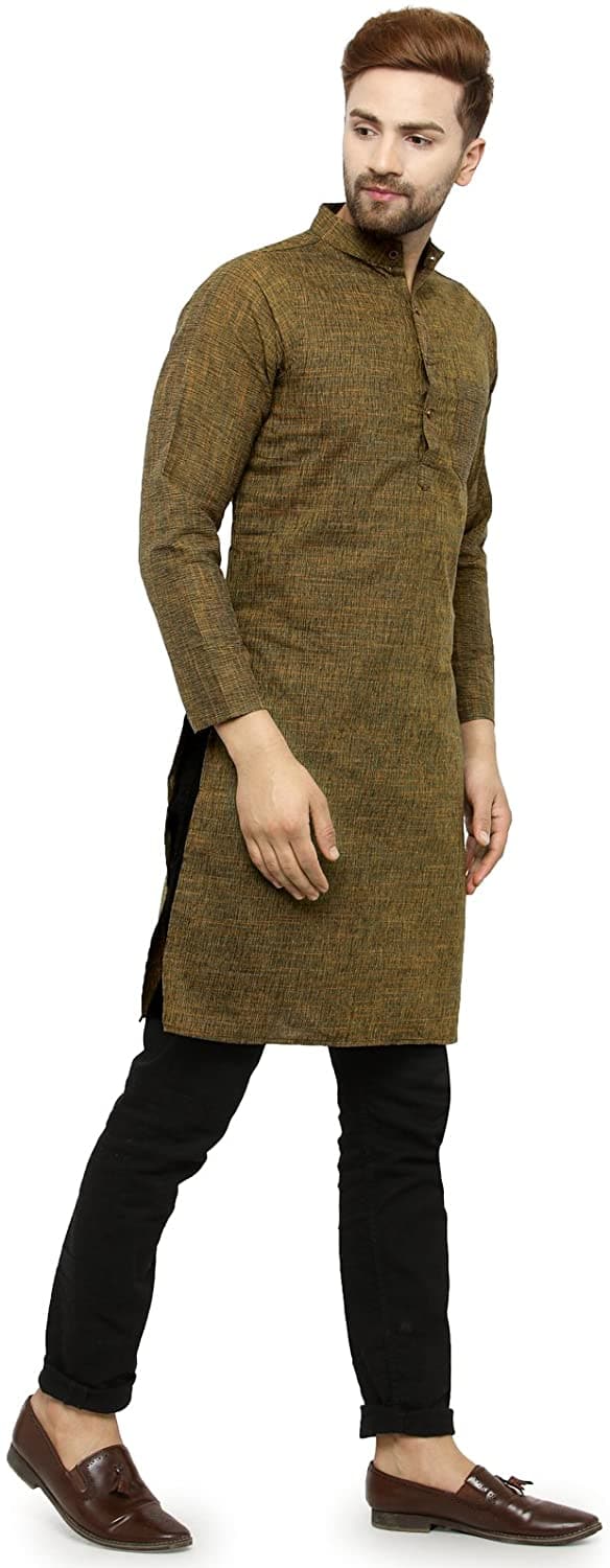 Full Sleeve Knee Length Cotton Regular Kurta