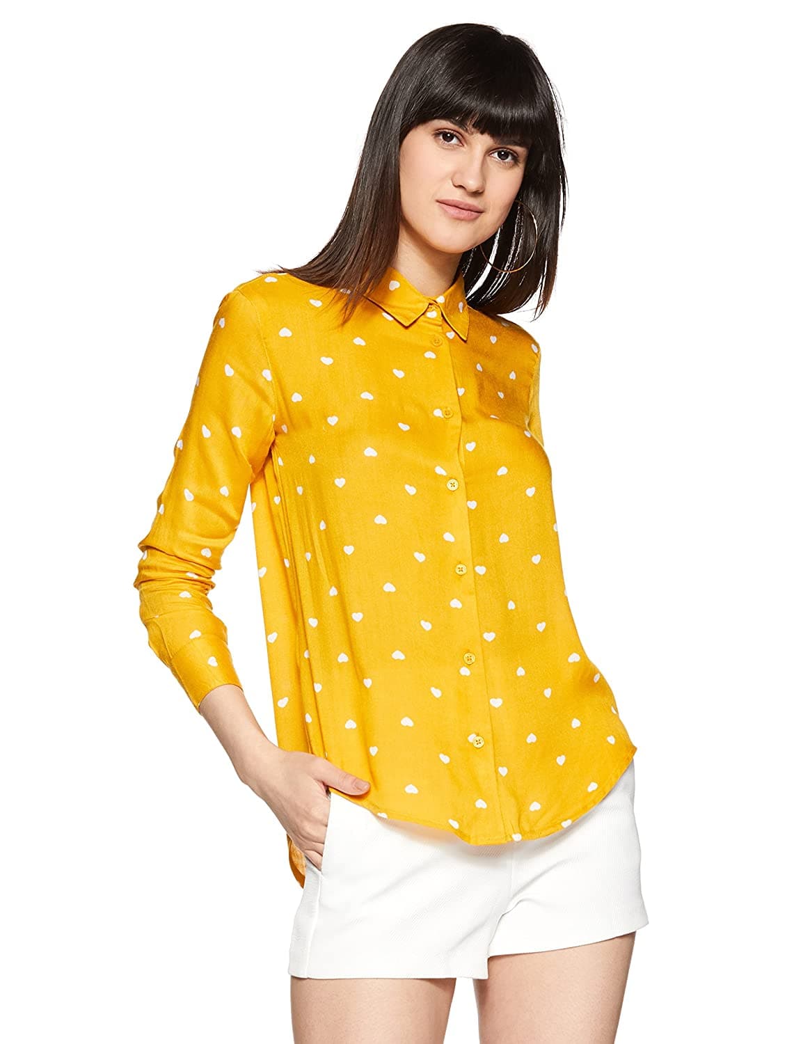 Women's Comfort fit Yellow Full Sleeve Shirt