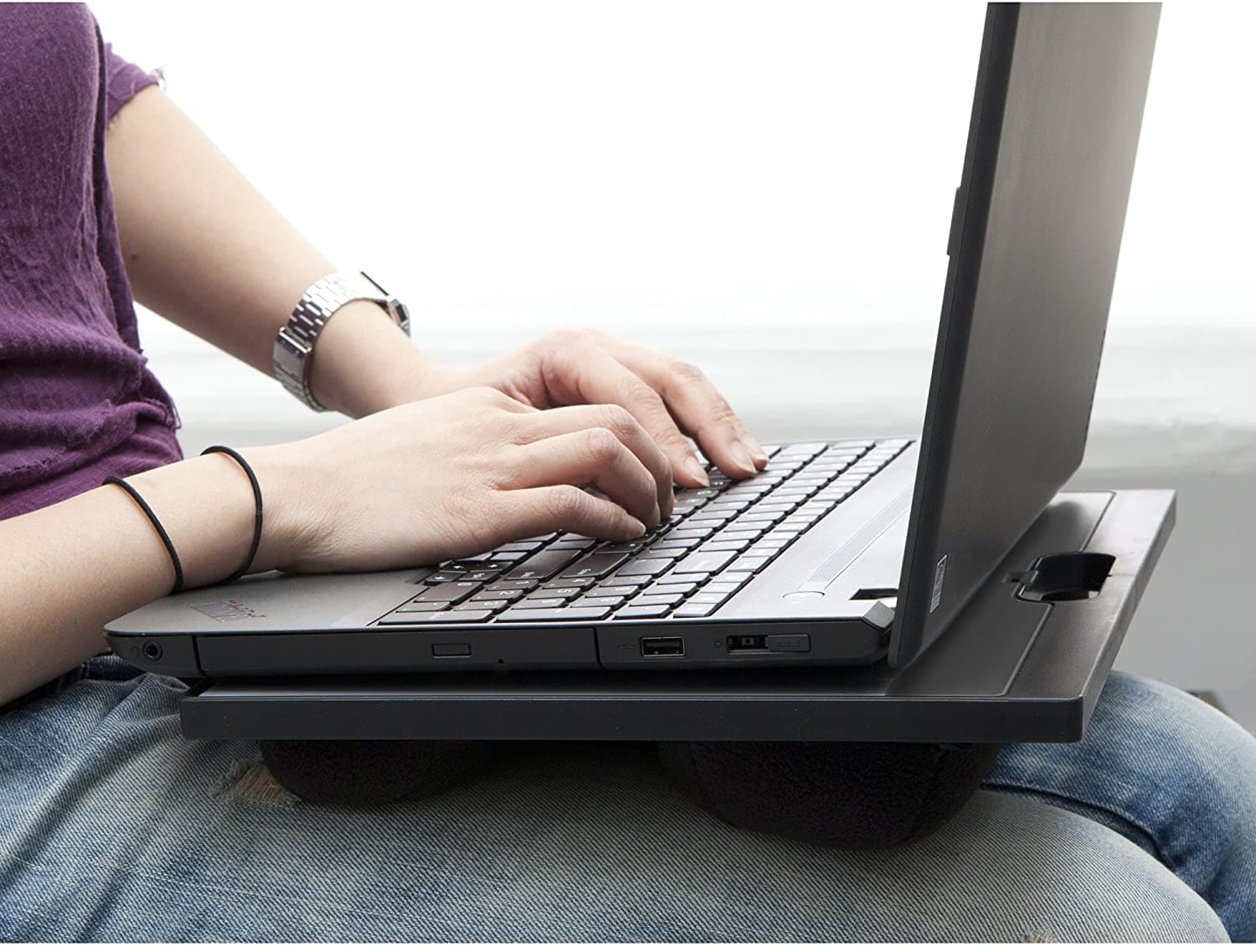 Adjustable Portable 8 Position Laptop Desk with Built in Cushions