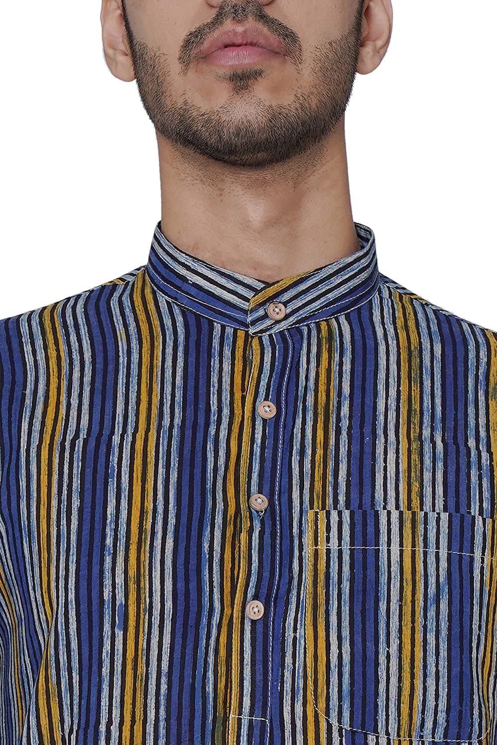 Full Sleeve Striped Jaipur Cotton Long Kurta