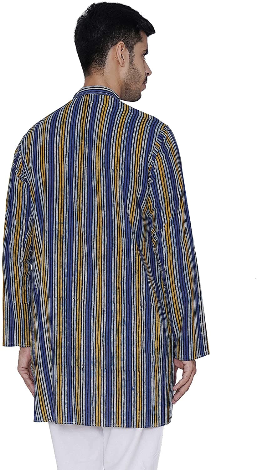 Full Sleeve Striped Jaipur Cotton Long Kurta