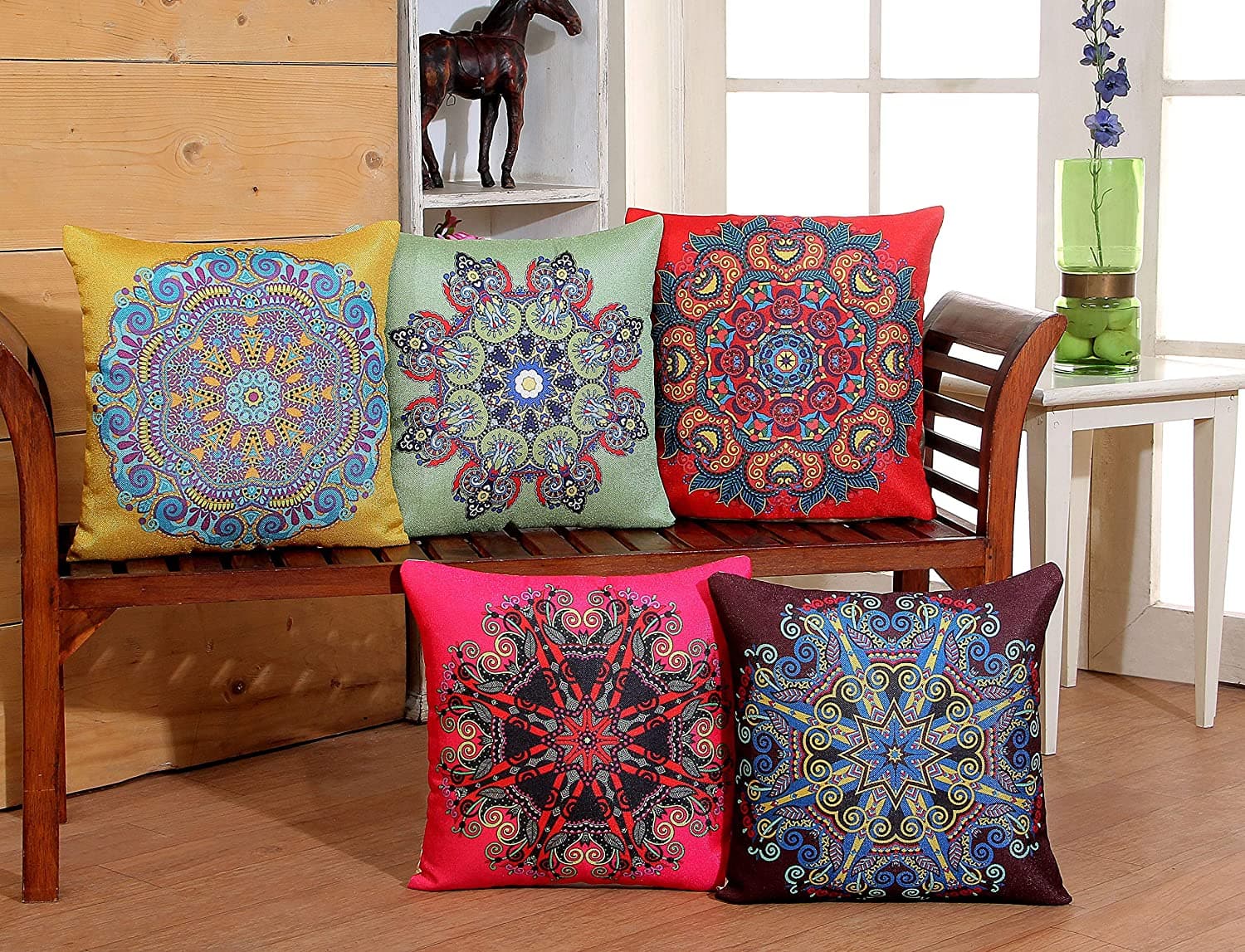 3D Printed Jute Cushion Covers Set of 12 x 12, 16 x 16 inch