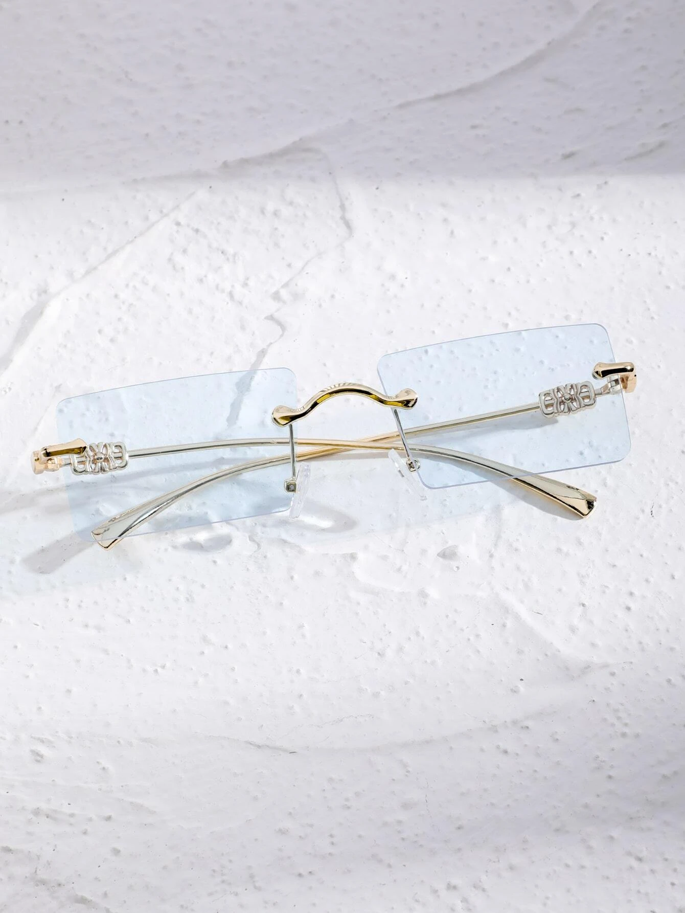 Rectangle Lens Rimless Sunglasses