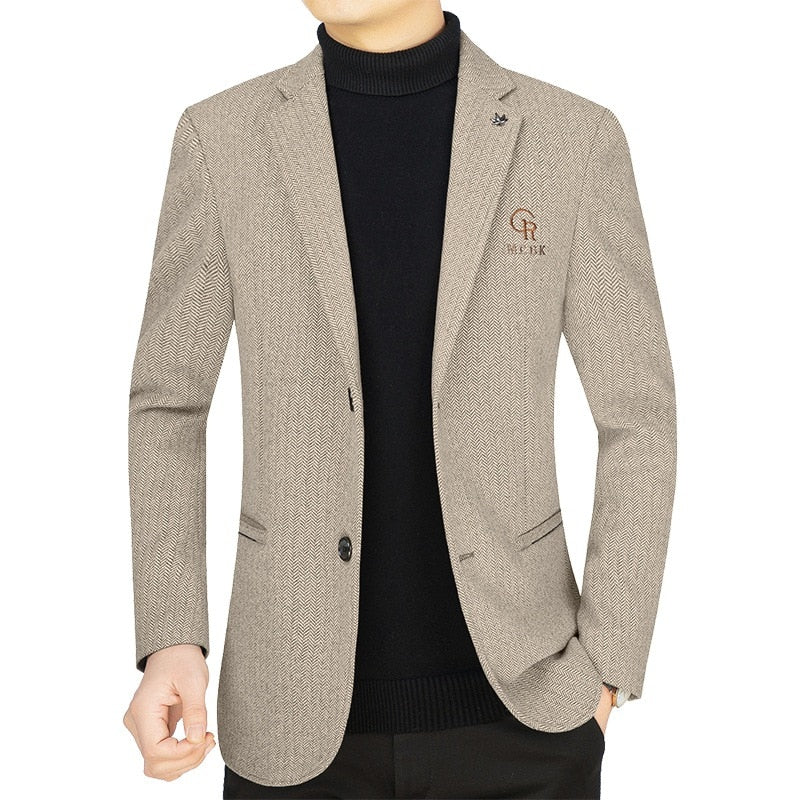 Slim Fit Single Breasted Business Casual Blazer –