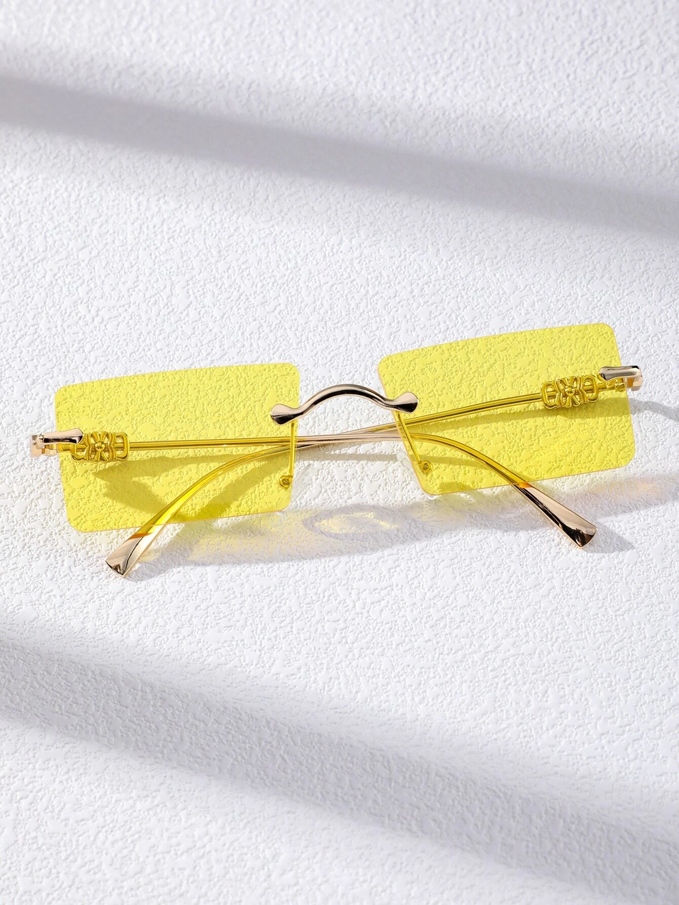 Rectangle Lens Rimless Sunglasses