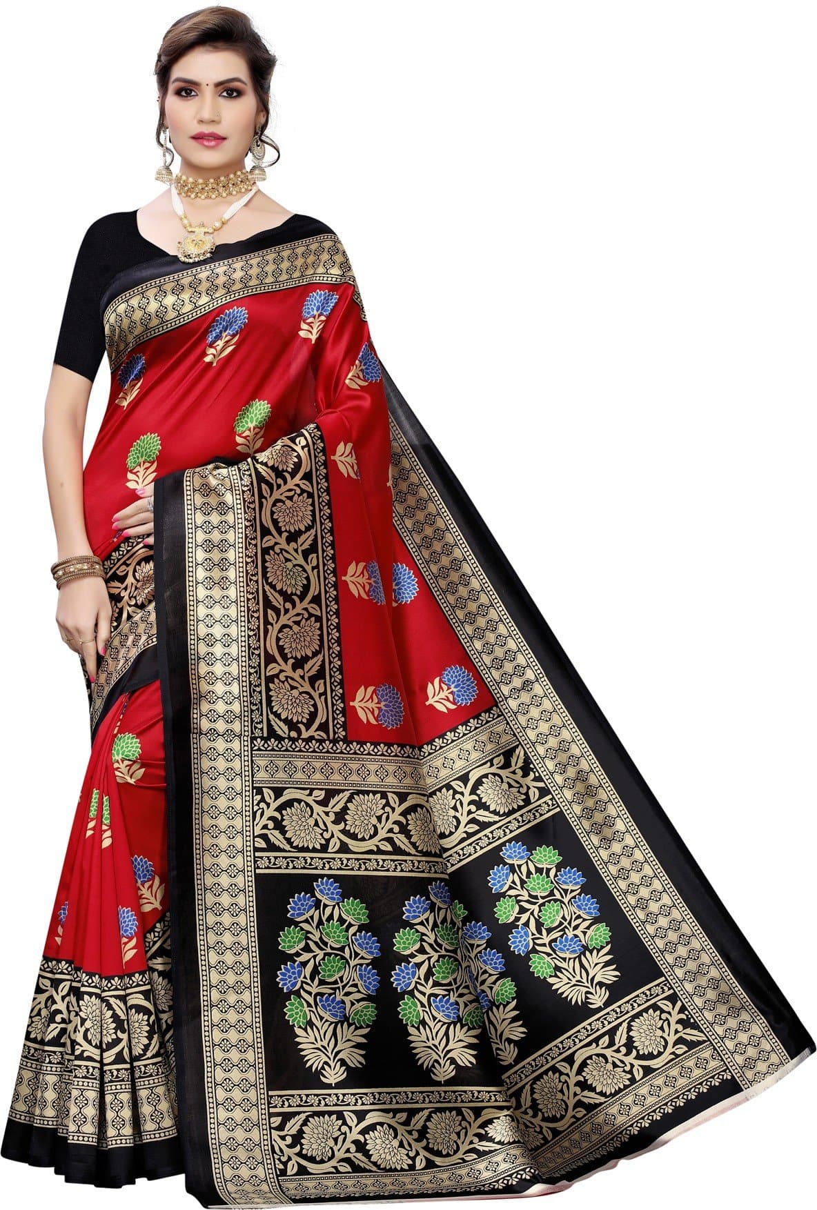 Printed Kanjivaram Cotton Silk Saree
