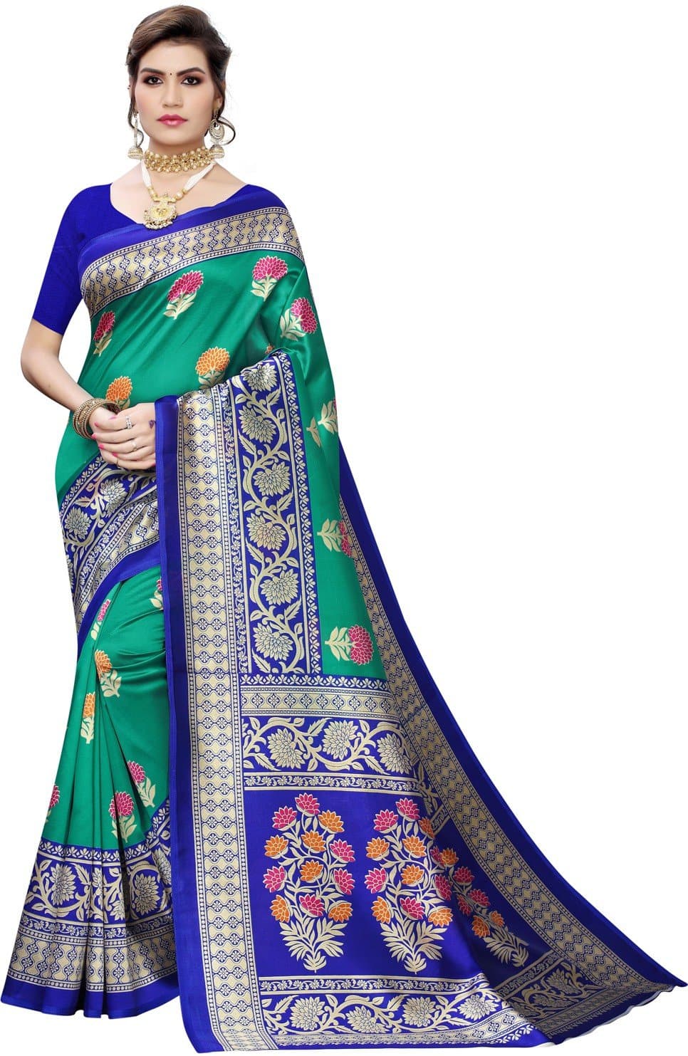 Printed Kanjivaram Cotton Silk Saree