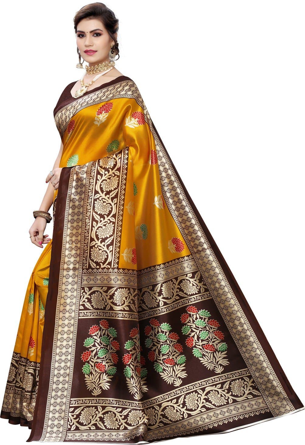 Printed Kanjivaram Cotton Silk Saree