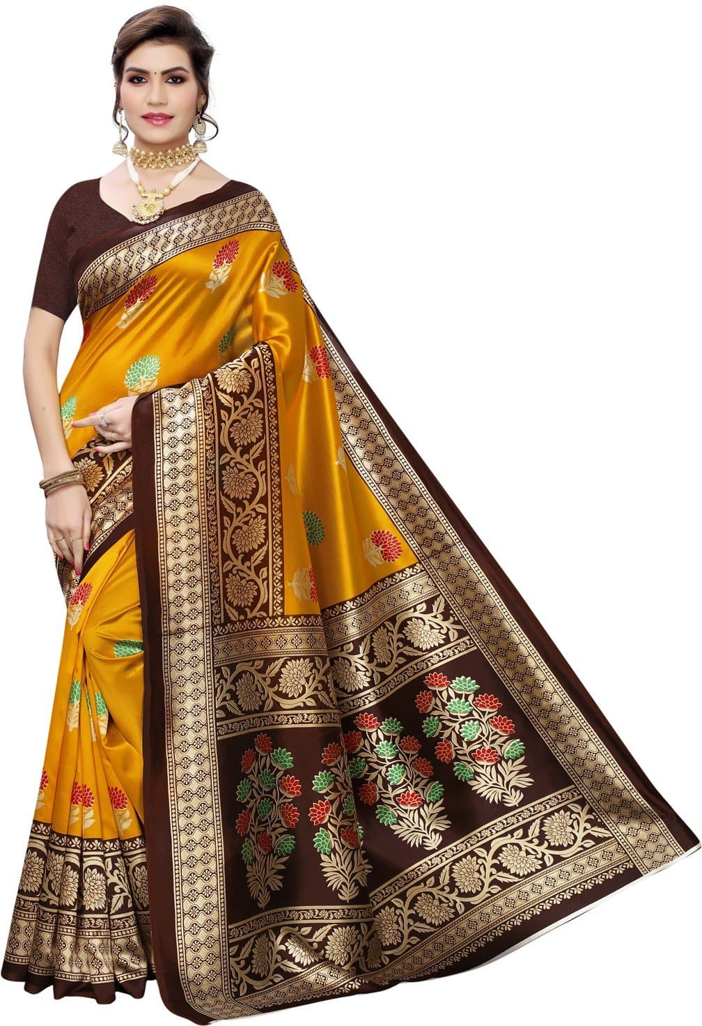 Printed Kanjivaram Cotton Silk Saree
