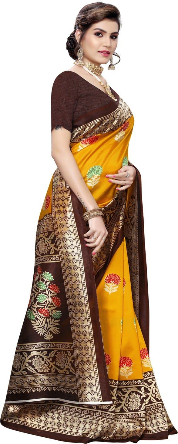 Printed Kanjivaram Cotton Silk Saree