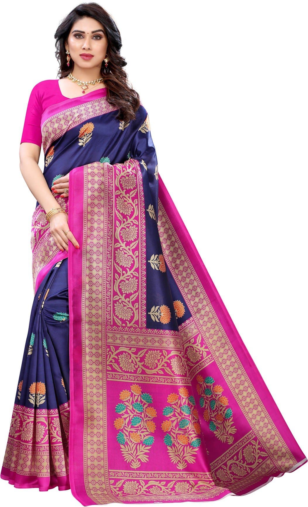 Printed Kanjivaram Cotton Silk Saree