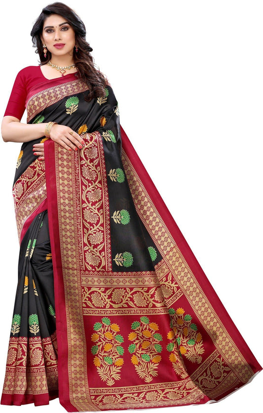 Printed Kanjivaram Cotton Silk Saree