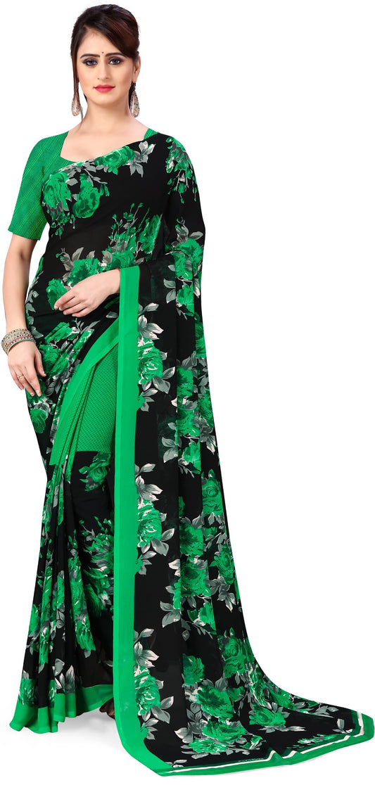 Floral Print Georgette Saree