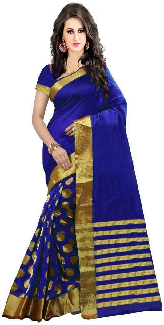 Woven Kanjivaram Cotton Silk Saree