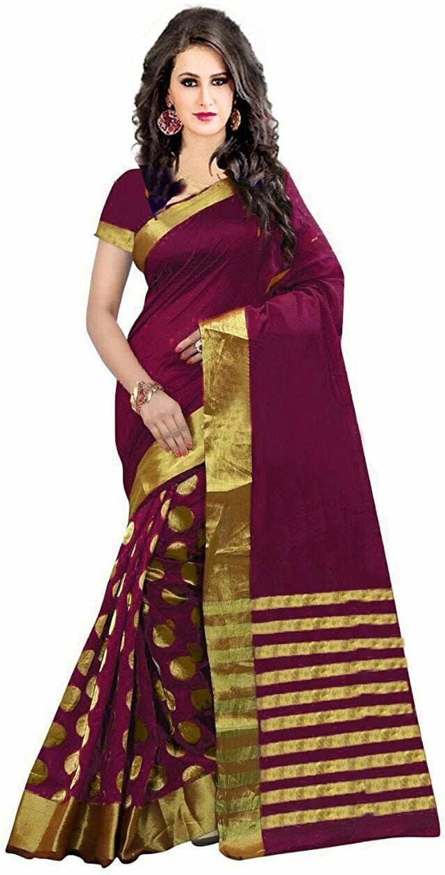 Woven Kanjivaram Cotton Silk Saree