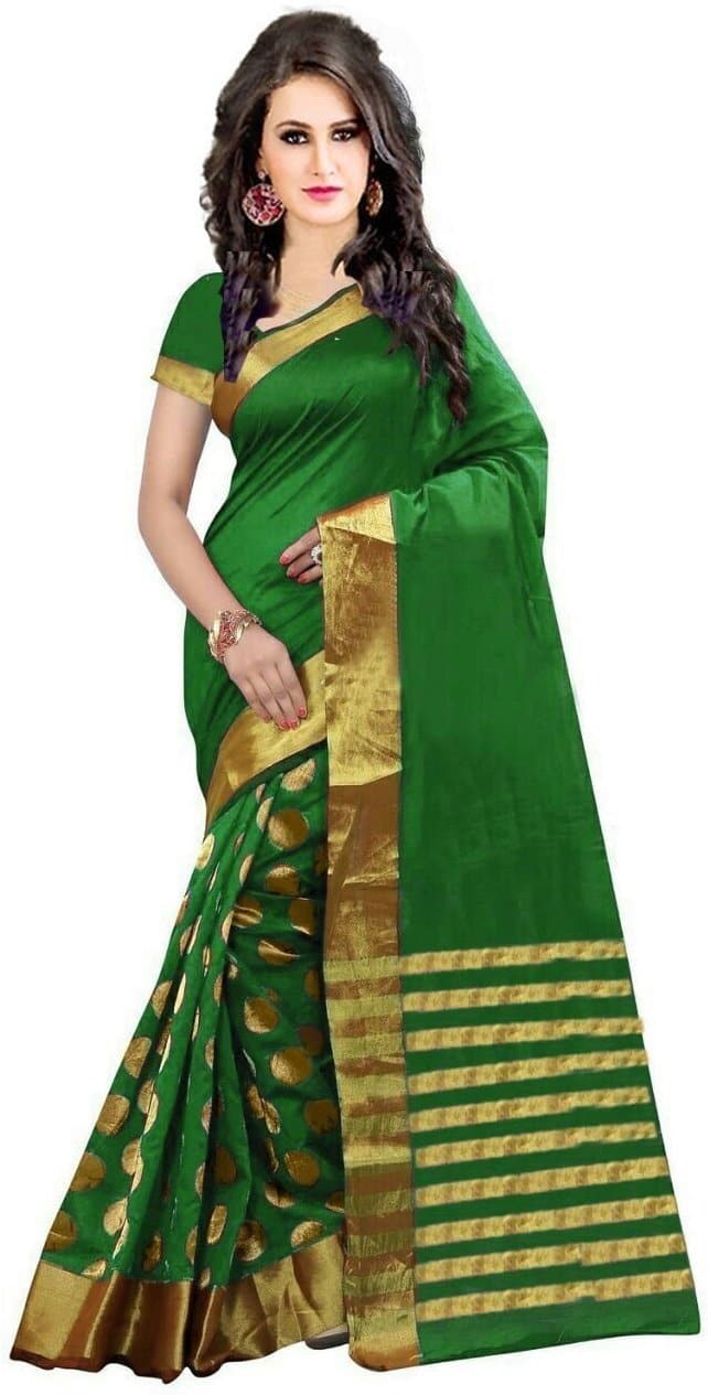 Woven Kanjivaram Cotton Silk Saree