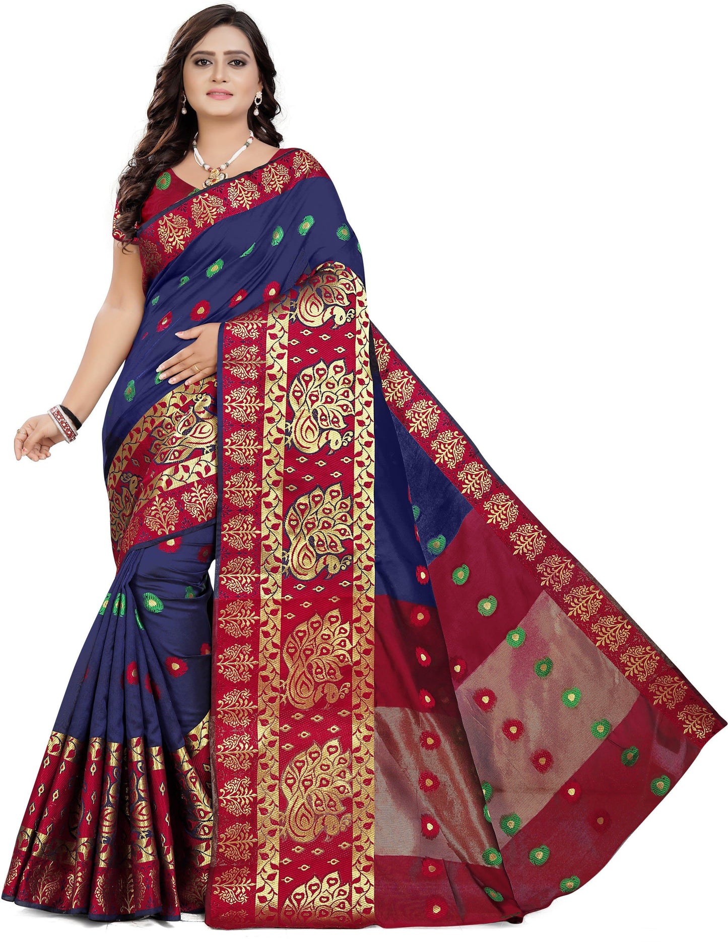 Self Design Banarasi Silk Cotton Blend Saree