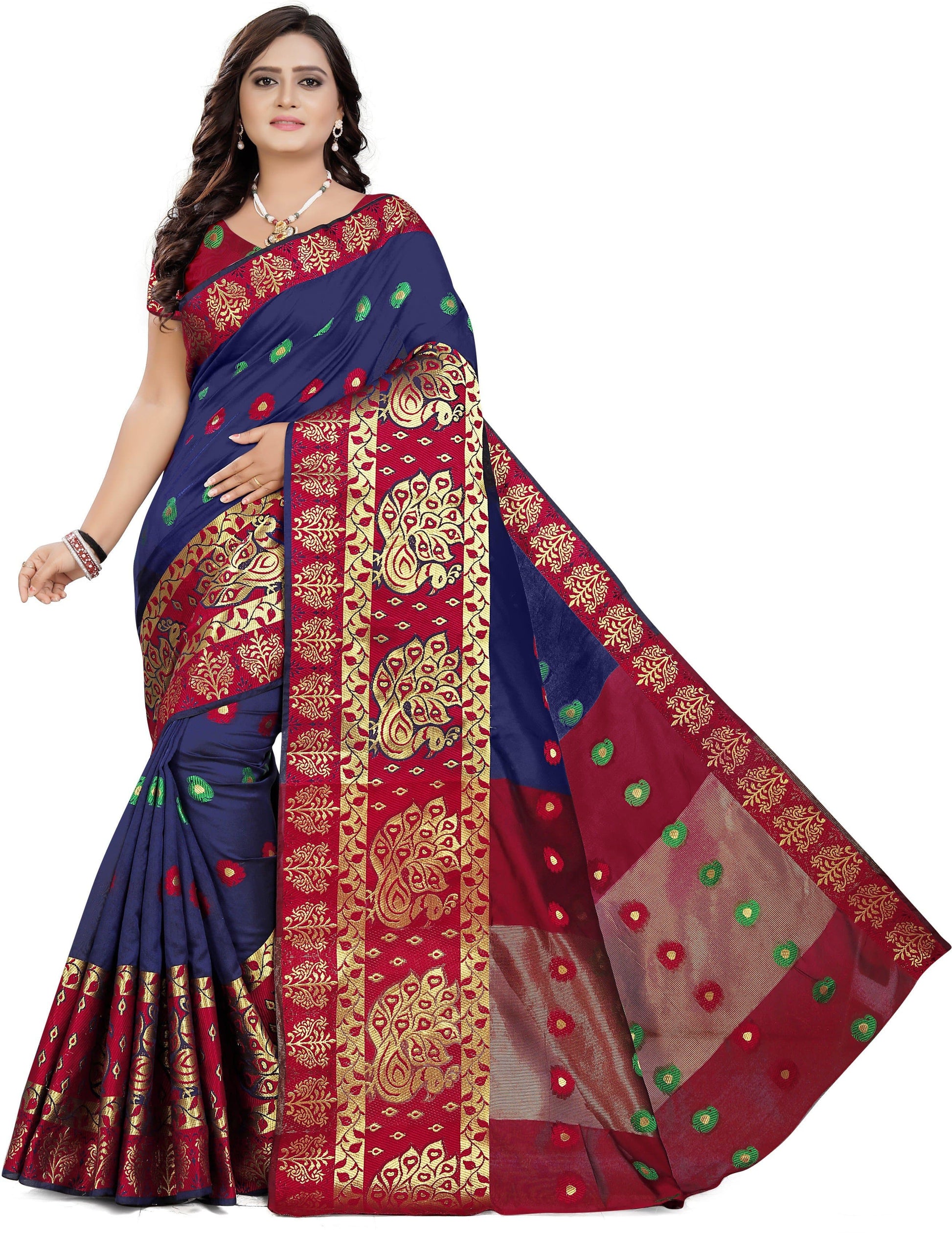 Self Design Banarasi Silk Cotton Blend Saree