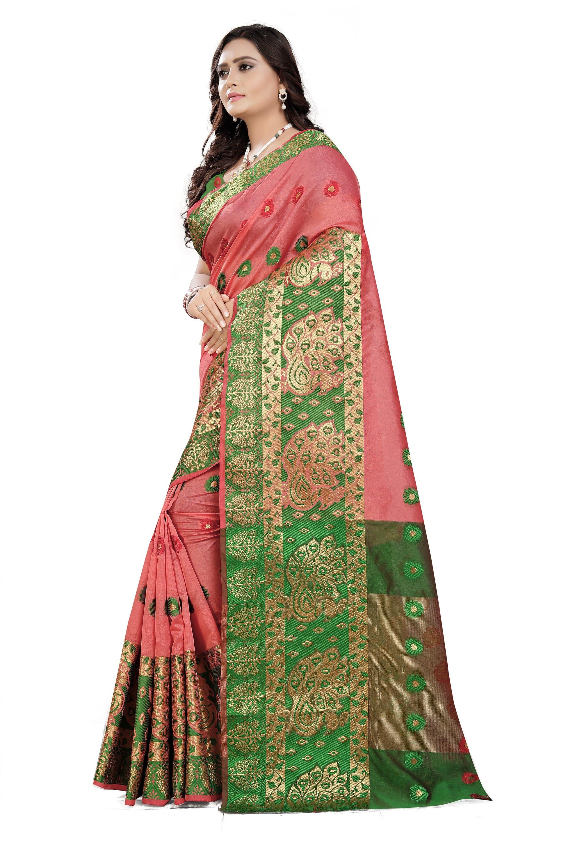 Self Design Banarasi Silk Cotton Blend Saree
