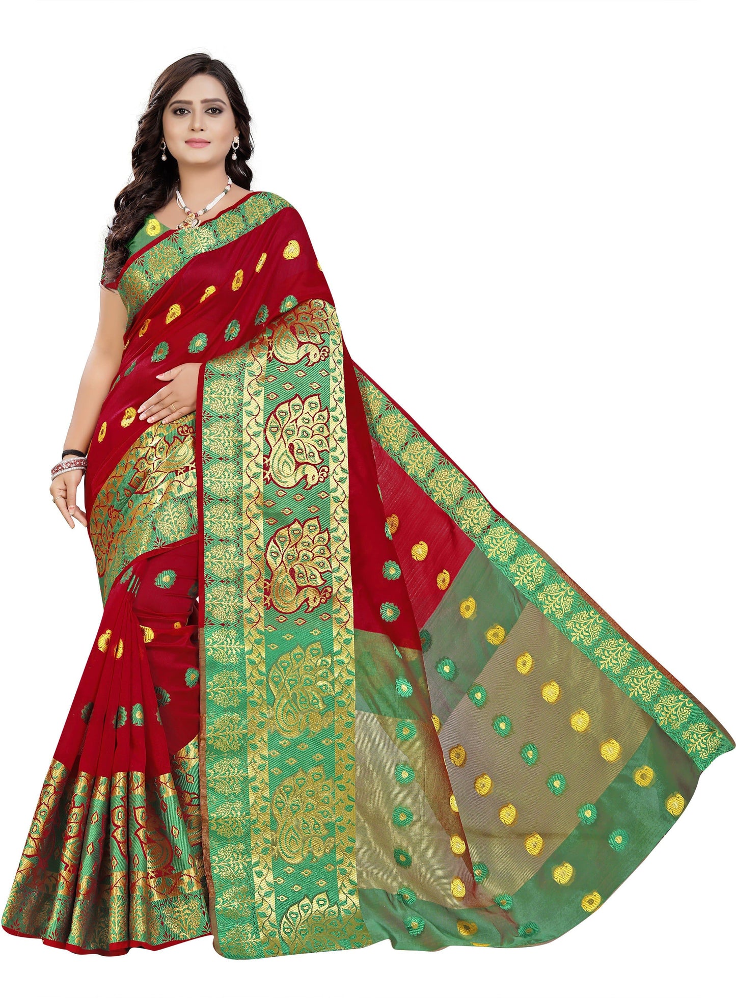 Self Design Banarasi Silk Cotton Blend Saree