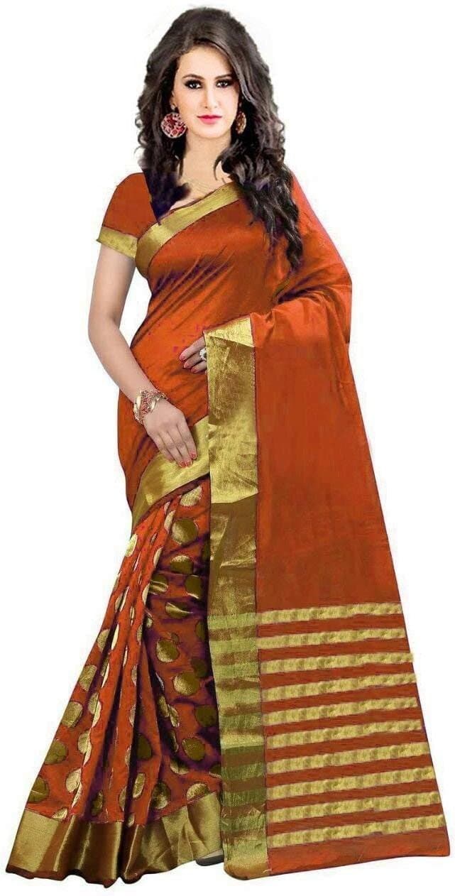 Woven Kanjivaram Cotton Silk Saree