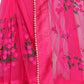 Embroidered Silk Thread Net Saree