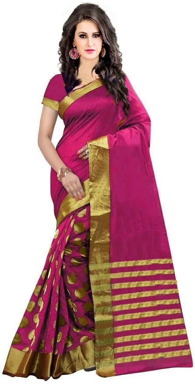 Woven Kanjivaram Cotton Silk Saree