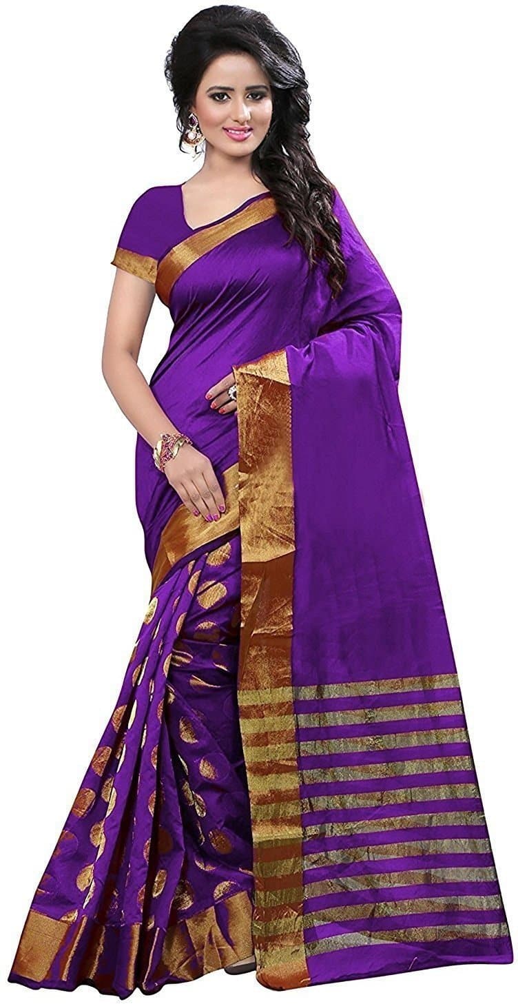 Woven Kanjivaram Cotton Silk Saree