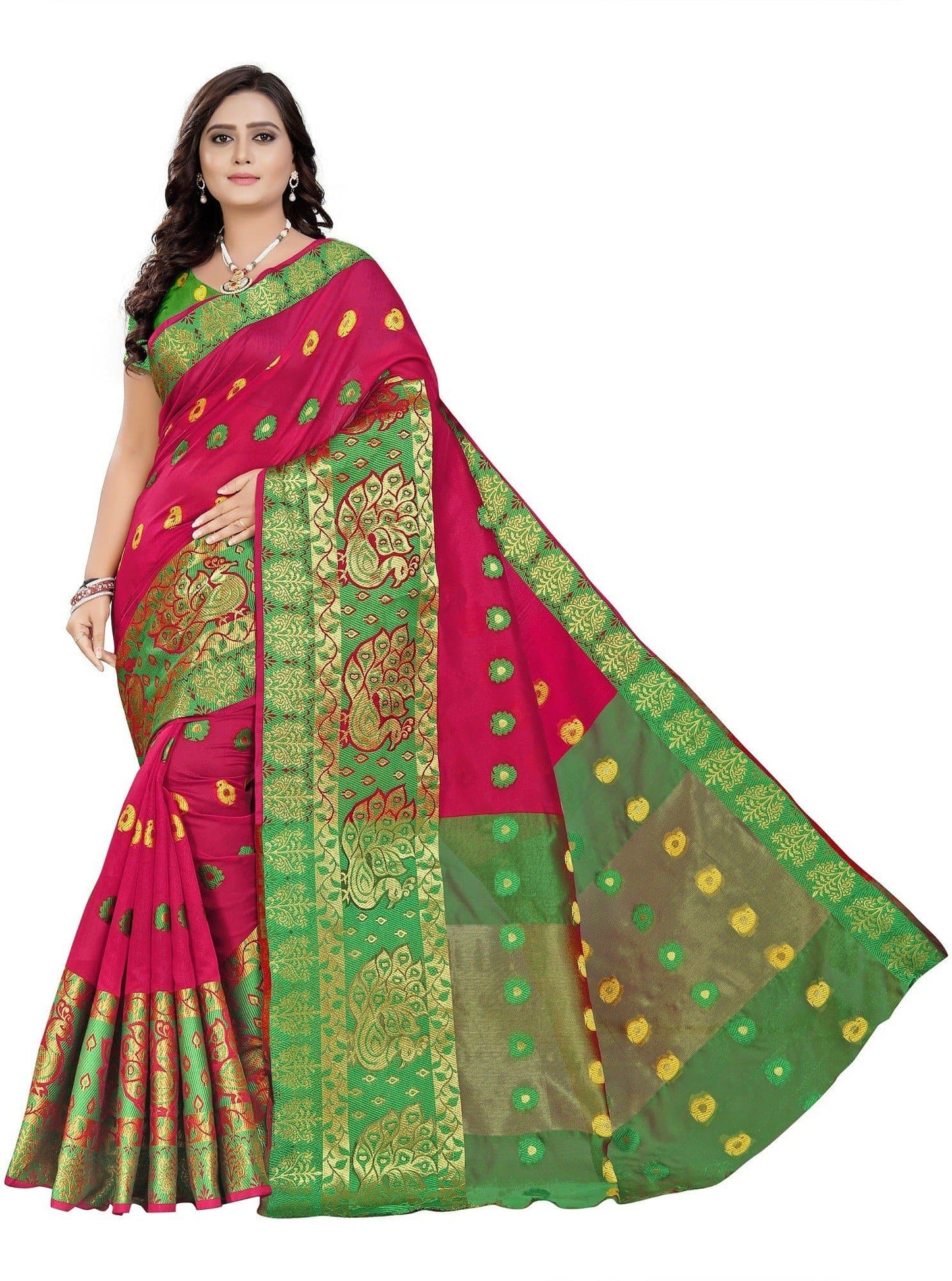 Self Design Banarasi Silk Cotton Blend Saree