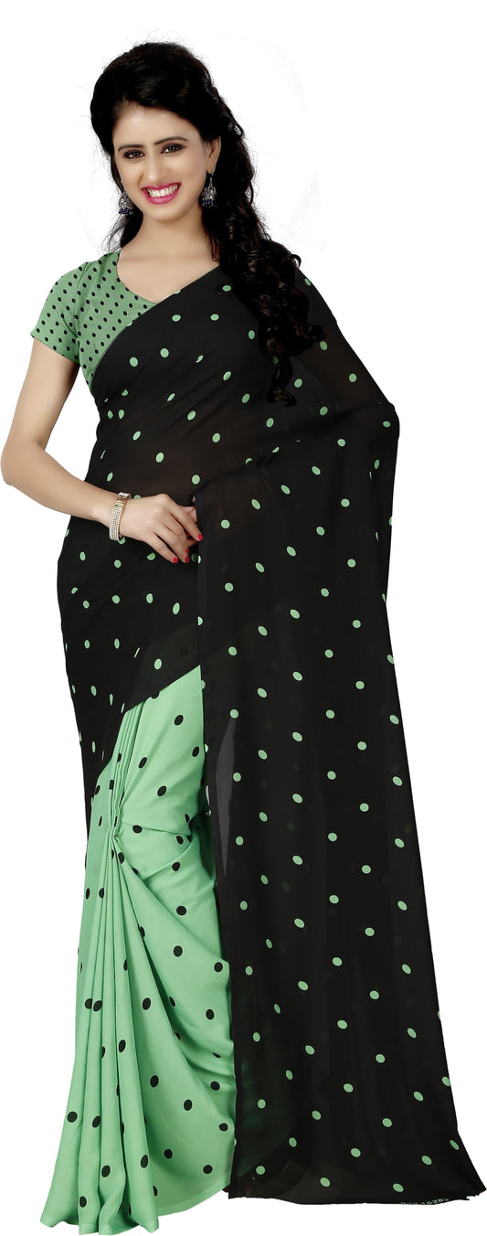 Polka Print Daily Wear Georgette Saree