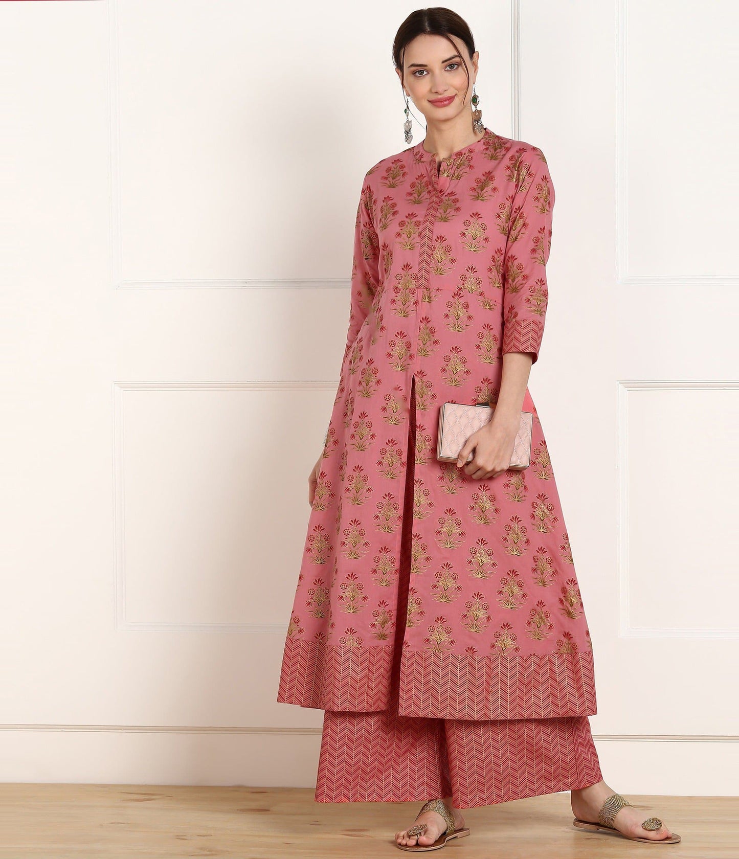 Mandarin Collar Kurta and Palazzo Set