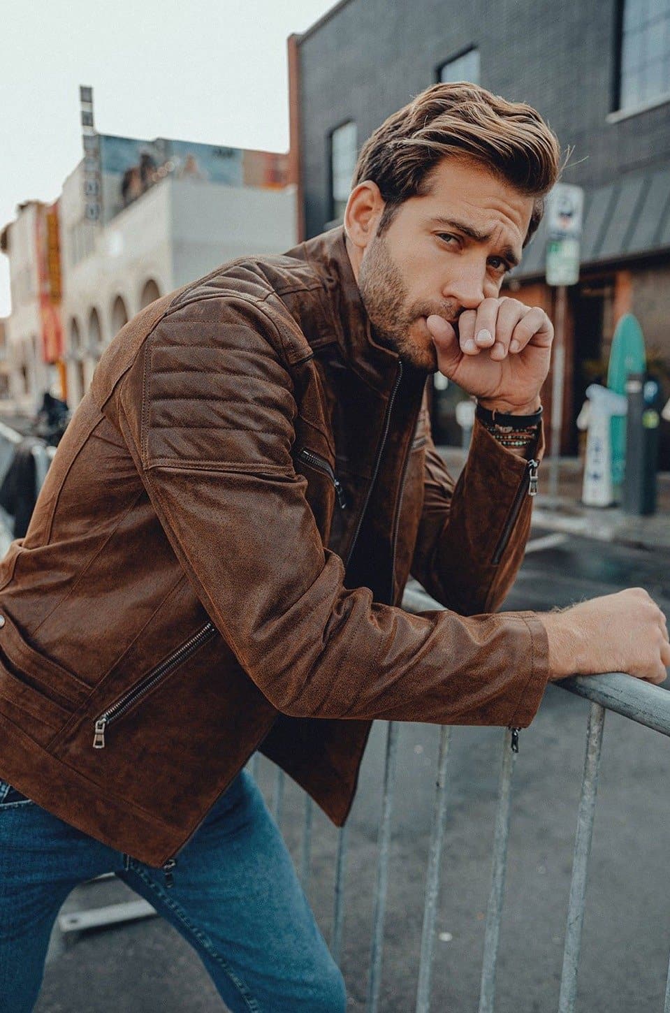 Brown Genuine Leather Motorcycle Jacket