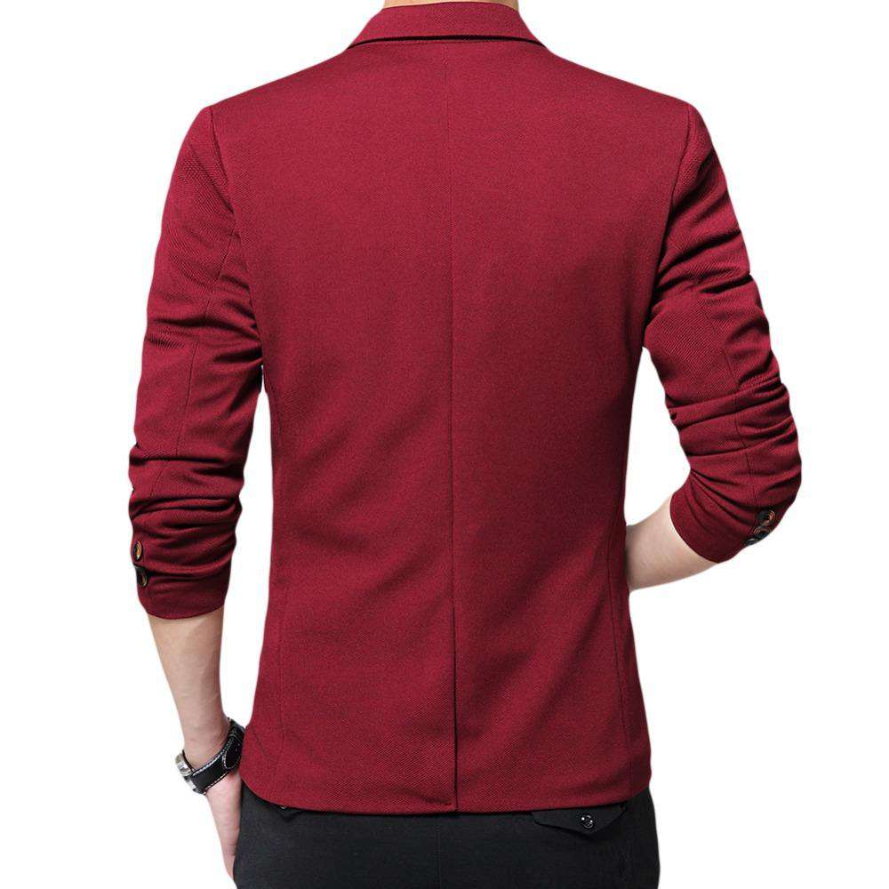 Burgundy One Button Slim Fit High Quality Blazer