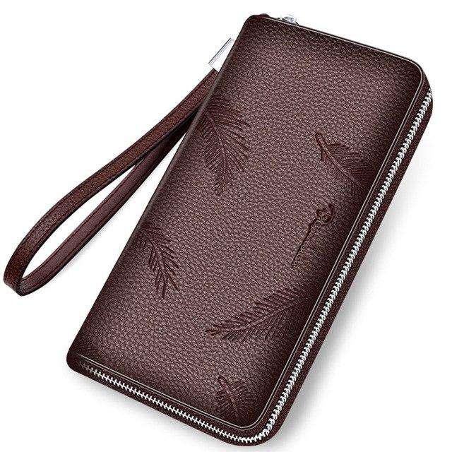 Genuine Leather Large Capacity Card Holder Money Purse Wallet
