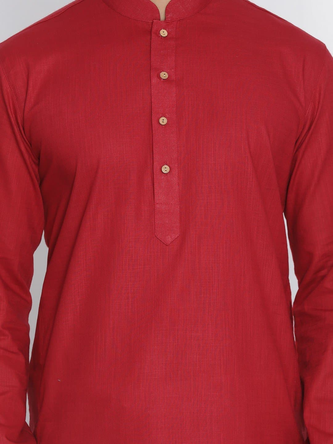 Mandarin Collar Knee Length Solid Straight Kurta