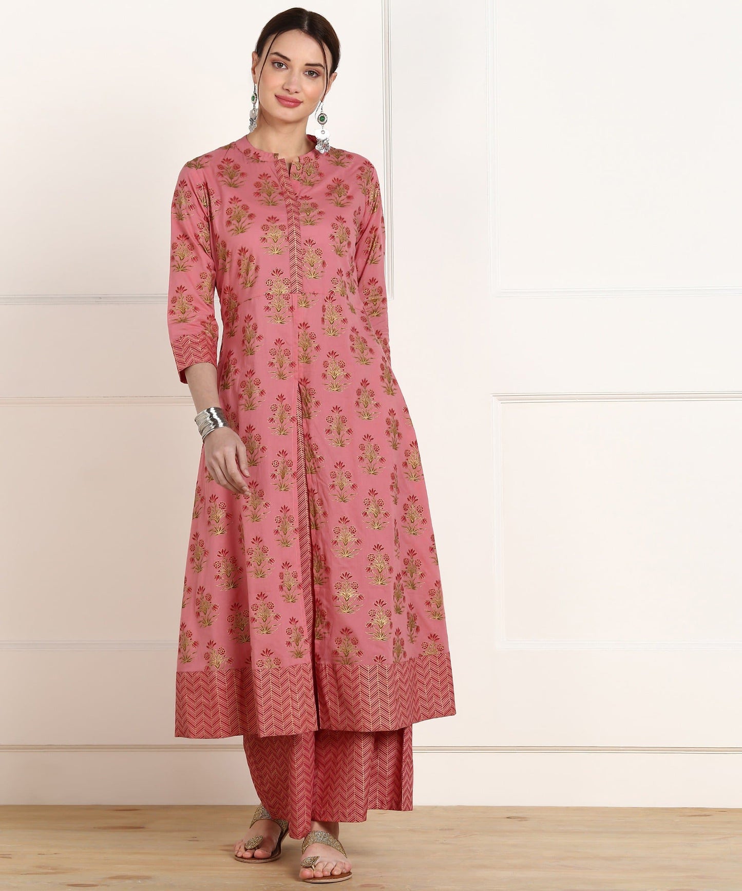 Mandarin Collar Kurta and Palazzo Set