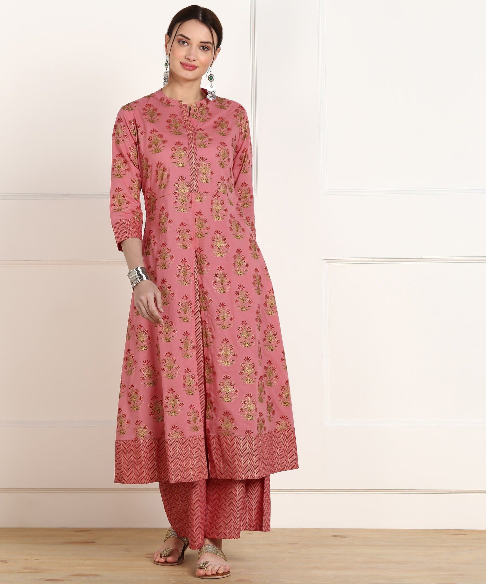 Mandarin Collar Kurta and Palazzo Set
