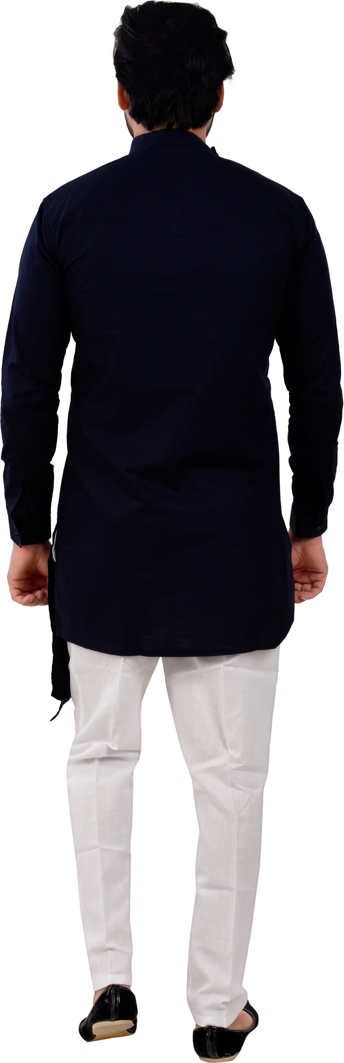 Full Sleeve Mandarin Collar Solid Asymmetric Kurta