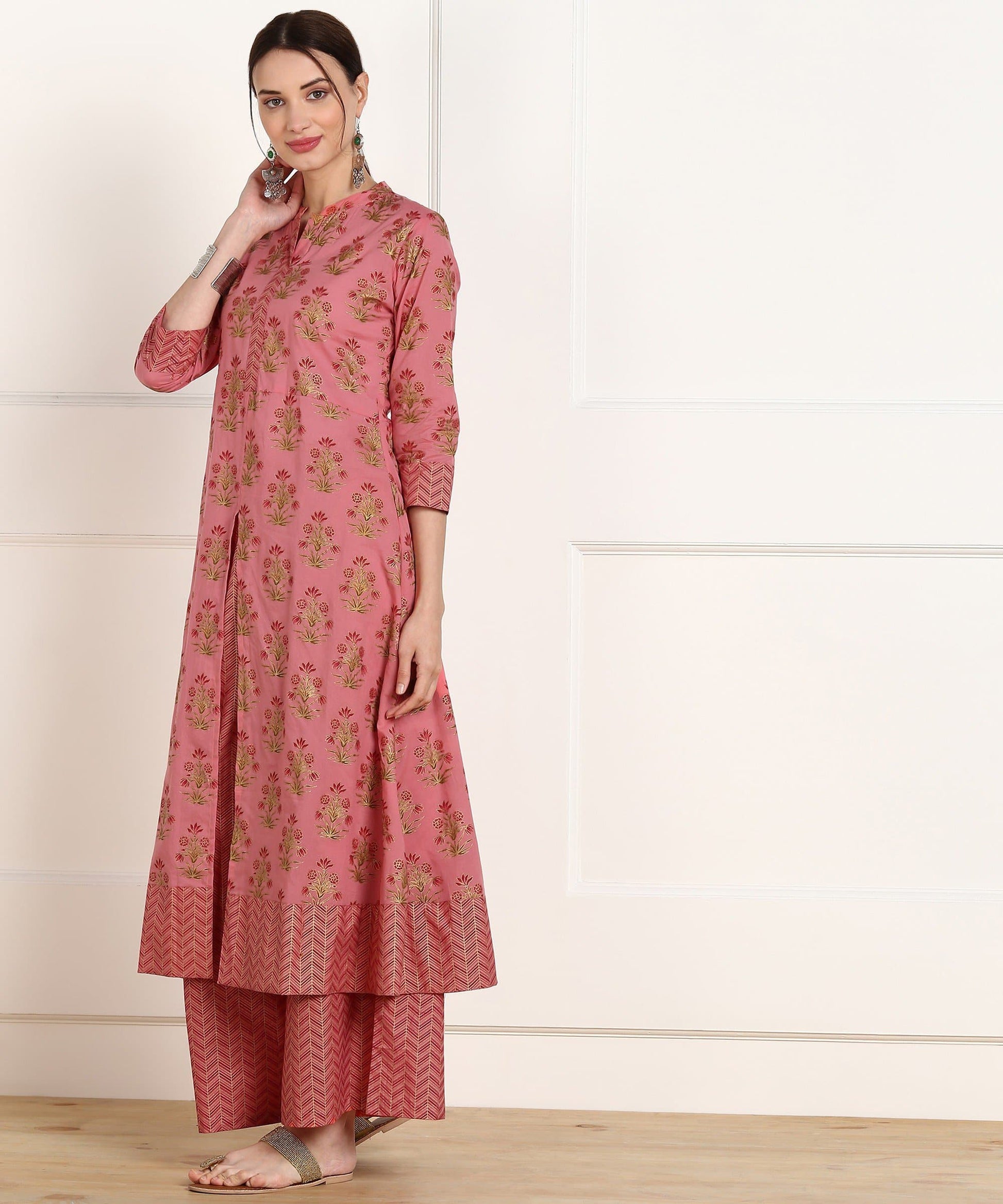 Mandarin Collar Kurta and Palazzo Set