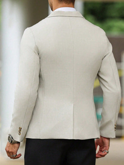Single Breasted Turn-Down Collar Suit Jacket