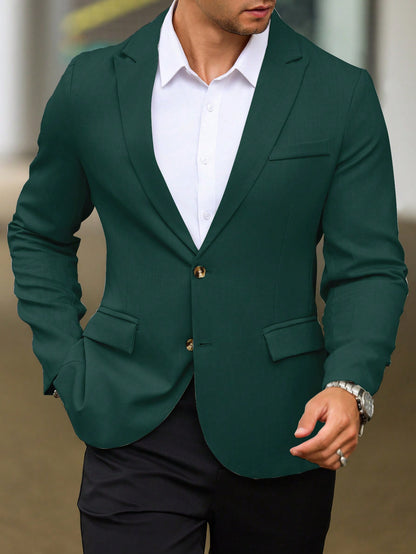 Single Breasted Turn-Down Collar Suit Jacket