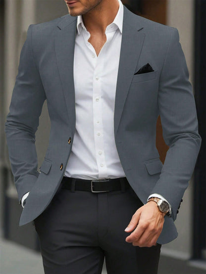 Single Breasted Turn-Down Collar Suit Jacket