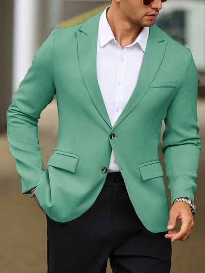 Single Breasted Turn-Down Collar Suit Jacket