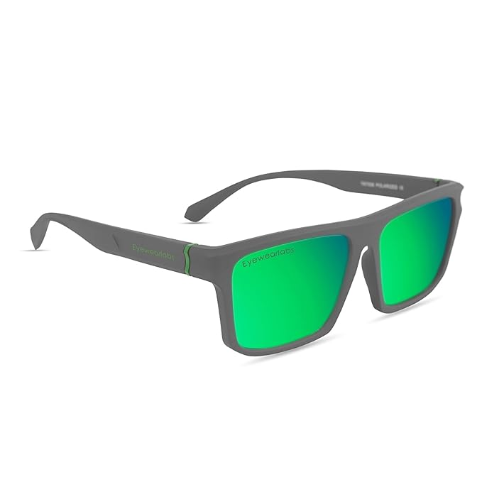 Polarised Full Rim Rectangular Stylish UV Protected Anti Glare Crack Resistant Shades Sunglasses